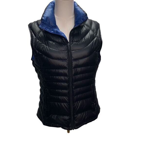 Bernardo Goose Down Puffer Vest Black Full Zip Womens Medium Full Zip Outdoor - Picture 1 of 16